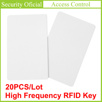 20 Pieces 13.56 MHz Non-contact IC Cards High Frequency RFID Key Tag Access Control Card White PVC Elevator Card Attendance Card