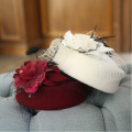 Noble Wool Fedoras Hat For Women Hat Fashion Bow-Knot Cap Vintage Elegant Female Cap Brand Soft Girls Chapeu Gauze Formal Hat