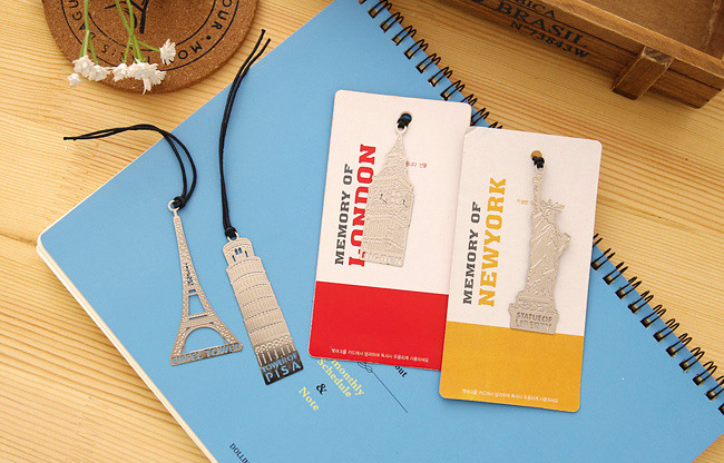 40PCS/LOT European Building Students Bookmark Memory of London/Paris/New York/Pisa Travel Memory office stationery