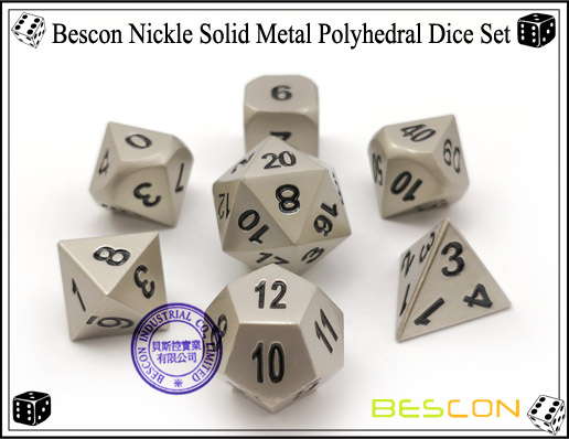Bescon Nickle Solid Metal Polyhedral Dice Set-4