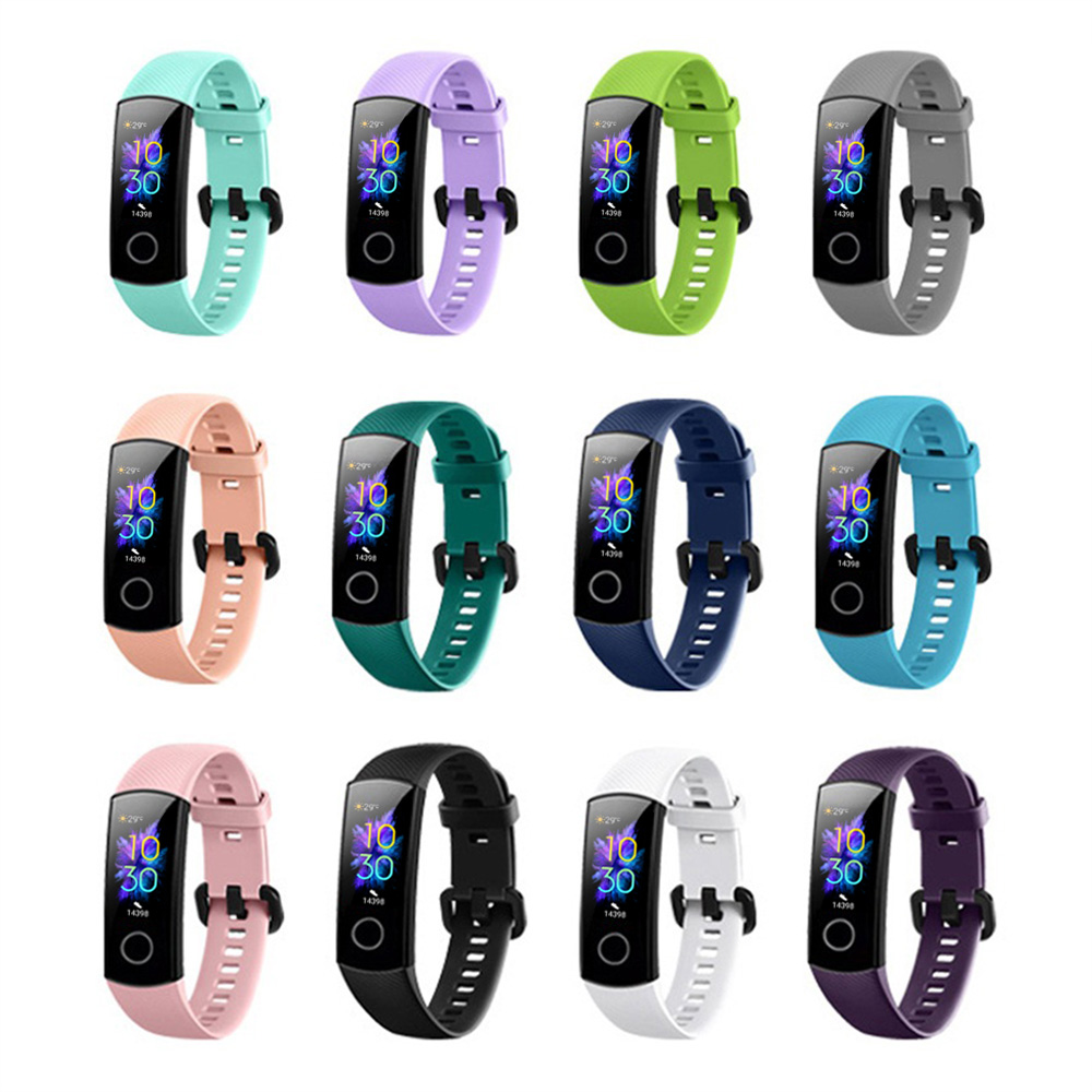 1PC 2020 Colorful Silicone Wristbands Watch Band Replacement Strap Smart Watch Bracelet Strap For Honor Band 5 4