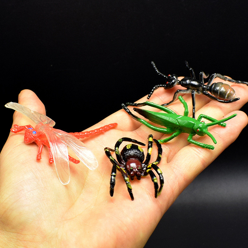 12pcs Children's Toys Gift Chameleon Centipede Spider Beetle Insect Scorpion Toy Animal Collection Models Action Figures