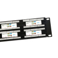 19in 2U Cabinet Rack UTP 48 Port CAT6 Patch Panel RJ45 Network Cable Adapter Unshielded Modular Keystone Jack Distribution Frame