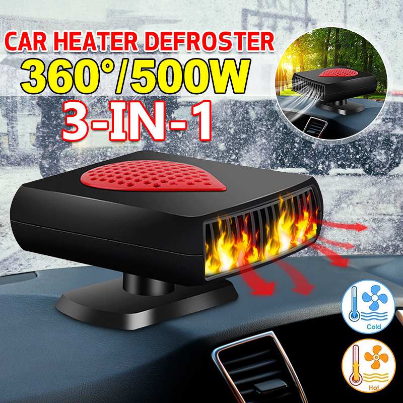 500W Car Heater 12/24V Electric Heater Glass Defrost Defog Heating Machine for RV, Motorhome Trailer, Trucks, Boats