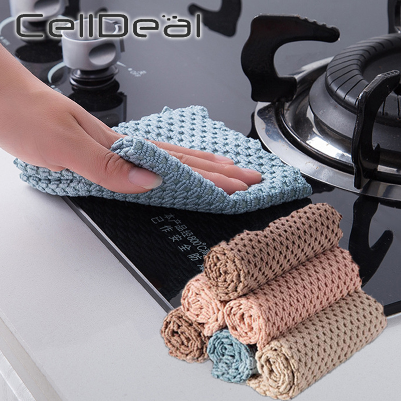 Kitchen Anti-grease Wiping Rags Efficient Super Absorbent Microfiber Cleaning Cloth Home Washing Dish Kitchen Cleaning Towel