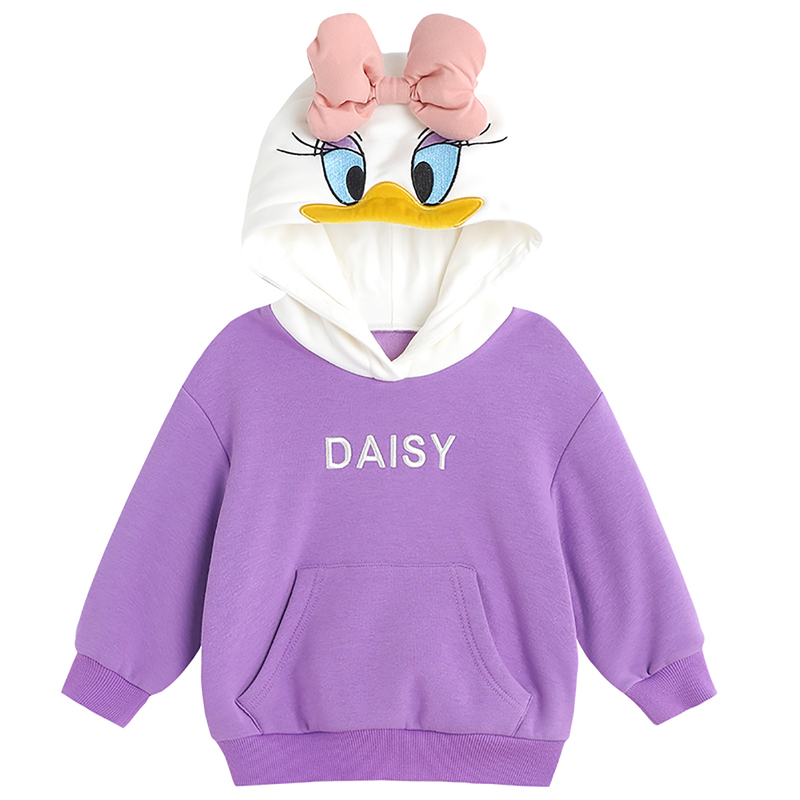 New Toddler Baby Kids Boys Girls Embroidery Cartoon Duck Pattern Thick Kids Hoodies Cute Baby Girls Hooded Sweatshirt for Boys