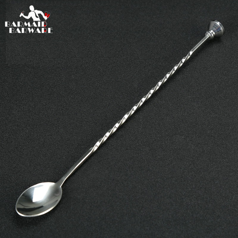 29cm Stainless Steel Cocktail Bar Spoon Spiral Pattern Bar Teadrop Spoon Stir Spoon Bar Tool Bartender Tools