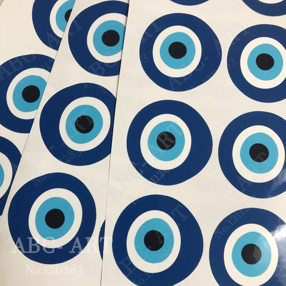 72pcs Evil Eye vinyl sticker decals champagne glass cups stickers protection eye candle decorations