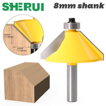 1pc 8mm Shank High Quality Large 45 Degree Chamfer & Bevel Edging Router Bit Wood Cutting Tool woodworking router bits