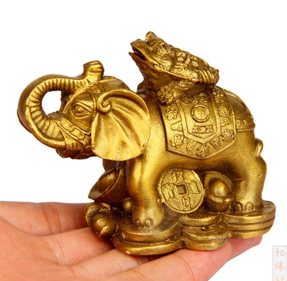 Copper Statue Pure copper elephant, Golden Toad elephant, Fengshui ornament, decoration, home crafts, ornaments, direct sales of