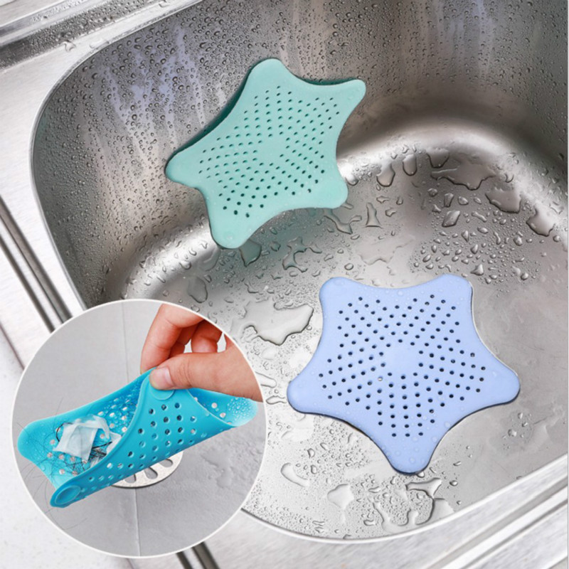 1 piece of multi-color optional starfish mesh silicone colander sink filter mesh bathroom filter kitchen accessories gadgets