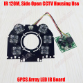 5PCS/Lot 6pcs LED Array IR 10-120 Meters 42mil 850nm PCB Board 98x83mm for Side Door Open Waterproof CCTV Camera Housing 120m