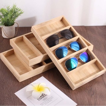 High Grade 4/5/6-Tiers Bamboo Sunglasses Display Wooden Vertical Eyewear Organizer Display Stand Showcase Eyeglasses Holder