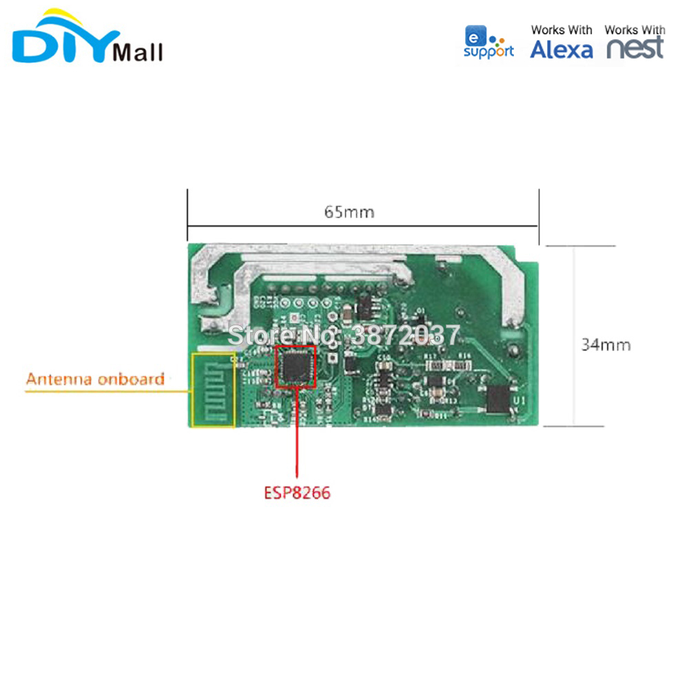 Sonoff Dual RF Basic DR Tray Wifi Switch IP66 Waterproof Case Smart Home Automation for Android IOS APP Amazon Alexa Google Nest