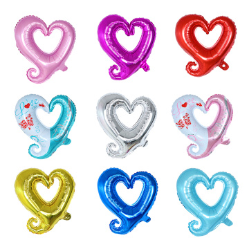 10pcs/lot 18 inch Hook Heart -Shaped Balloon Helium Balloon Wedding Valentine's Day Decoration Birthday Gogo Heart Foil Balloon