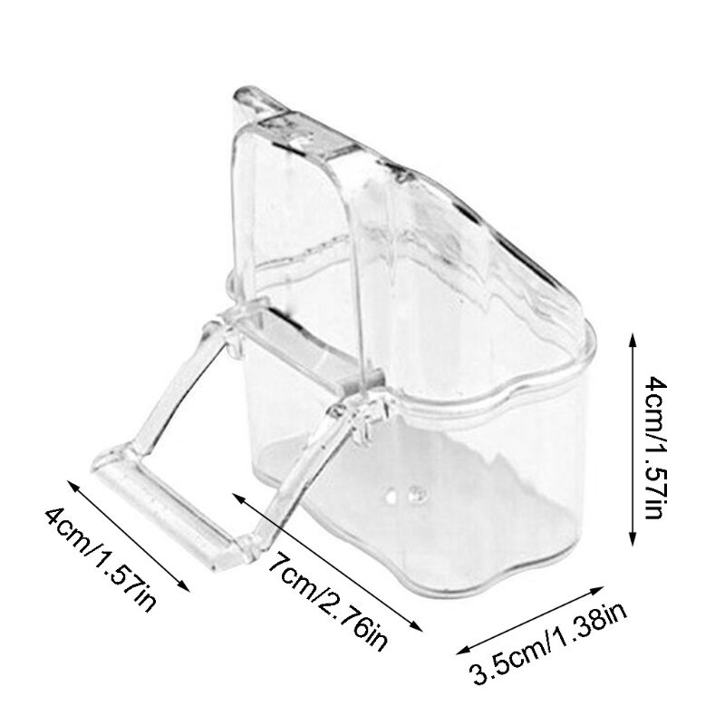 Parrot Bird Transparent Plastic Food Cup Bowl Company Clean Water Silo Waterer Box Bird Accessory