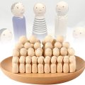 50Pcs Unfinished Wooden Peg Dolls Wooden Tiny Doll Bodies People Decorations Art And Creative Diy Craft For Kids