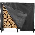 Firewood Rack Cover, 4 Feet 600D Heavy Duty Waterproof Patio Log Rack Outdoor Cover, Black