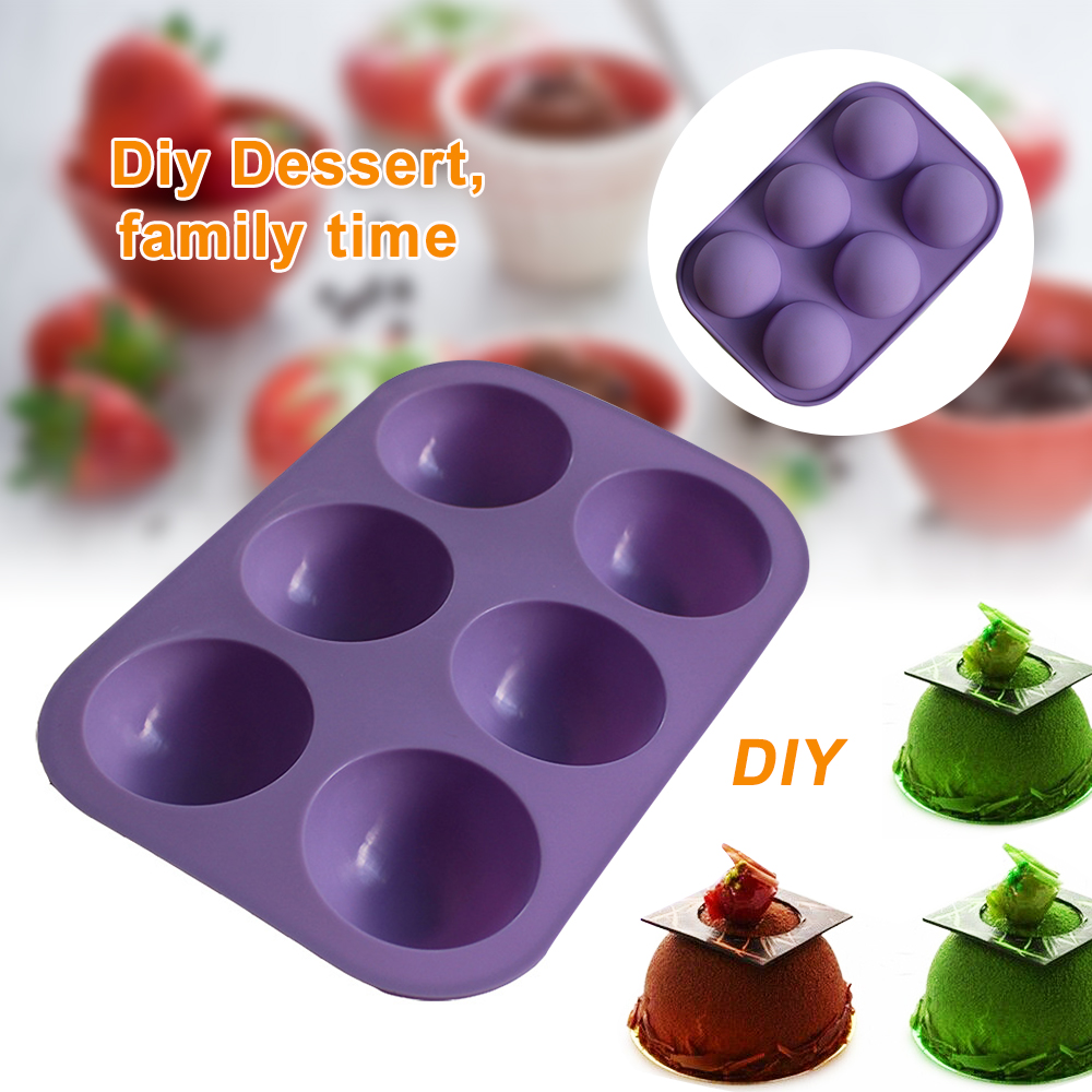 3D Silicone Molds Truffle Round Ball Shaped Baking Moulds For Chocolate Mousse Mould Dessert Muffin Brownie Pudding Jello Mold 3