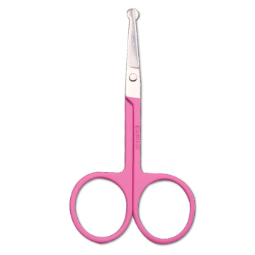 1pc Pink Stainless Steel Makeup Scissors Nose Hair Small Scissor Rounded Eyebrow Eyelashes Epilator Hair Personal Care Tools