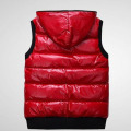 Black Red Red Wine Down Cotton Vest Women's Vest Waistcoat 2020 Autumn Winter Sleeveless Coat Hooded Large Size Cotton Jacket