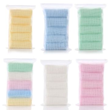 5pcs/lot Baby Handkerchief Square Face Towel Muslin Infant Face Towel Wipe Cloth A2UB