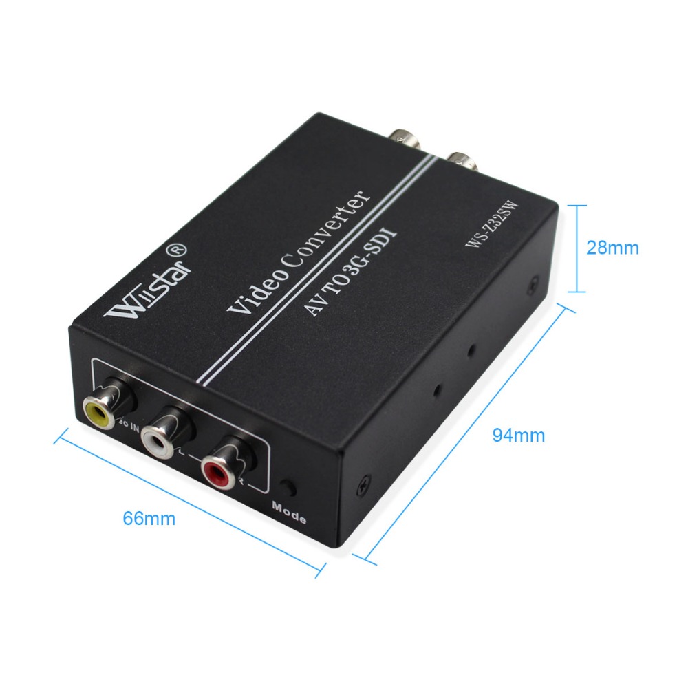 Wiistar AV to SDI Converter SD HD 3G SDI RCA to SDI BNC Audio Video Adapter for HDTV Monitor