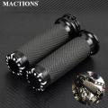 1Pair Black CNC Aluminum 1" Handlebar Hand Grips For Harley Touring Sportster Dyna Softail VRSC