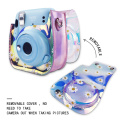 For Fujifilm Instax Mini 11 Instant Film Camera PU Leather Bag Case Cover Shell with Shoulder Strap Pink/Blue/Purple/Gray/White