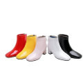 ZawsThia 2020 patent PU leather winter yellow white pink red woman ankle boots square med heels women martin boots size 33-51