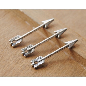 100 pcs Silver Color and Bronze Metal Mini Bow and Arrow Charms Jewelry Findings 30mm A143