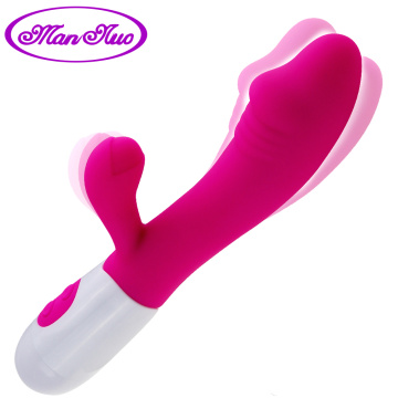 Man nuo Mute Dildo Rabbit Vibrators Dual Vibration G-Spot Massager AV Stick Clitoris Sex Toys for Women Female Masturbator