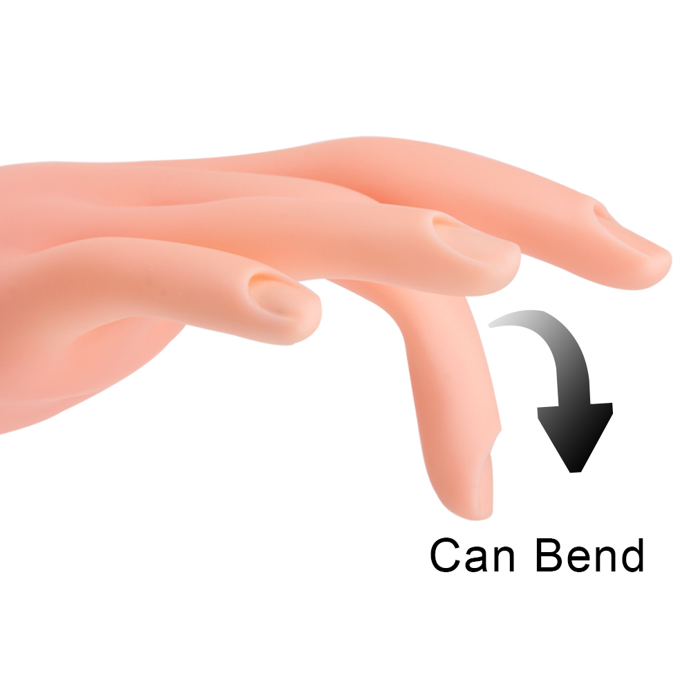 1/2Pcs Nail Training Hand Bendable Table Mount Soft Manicure Practice Model Salon Fake Equipment Flexible UV Gel Display Tool