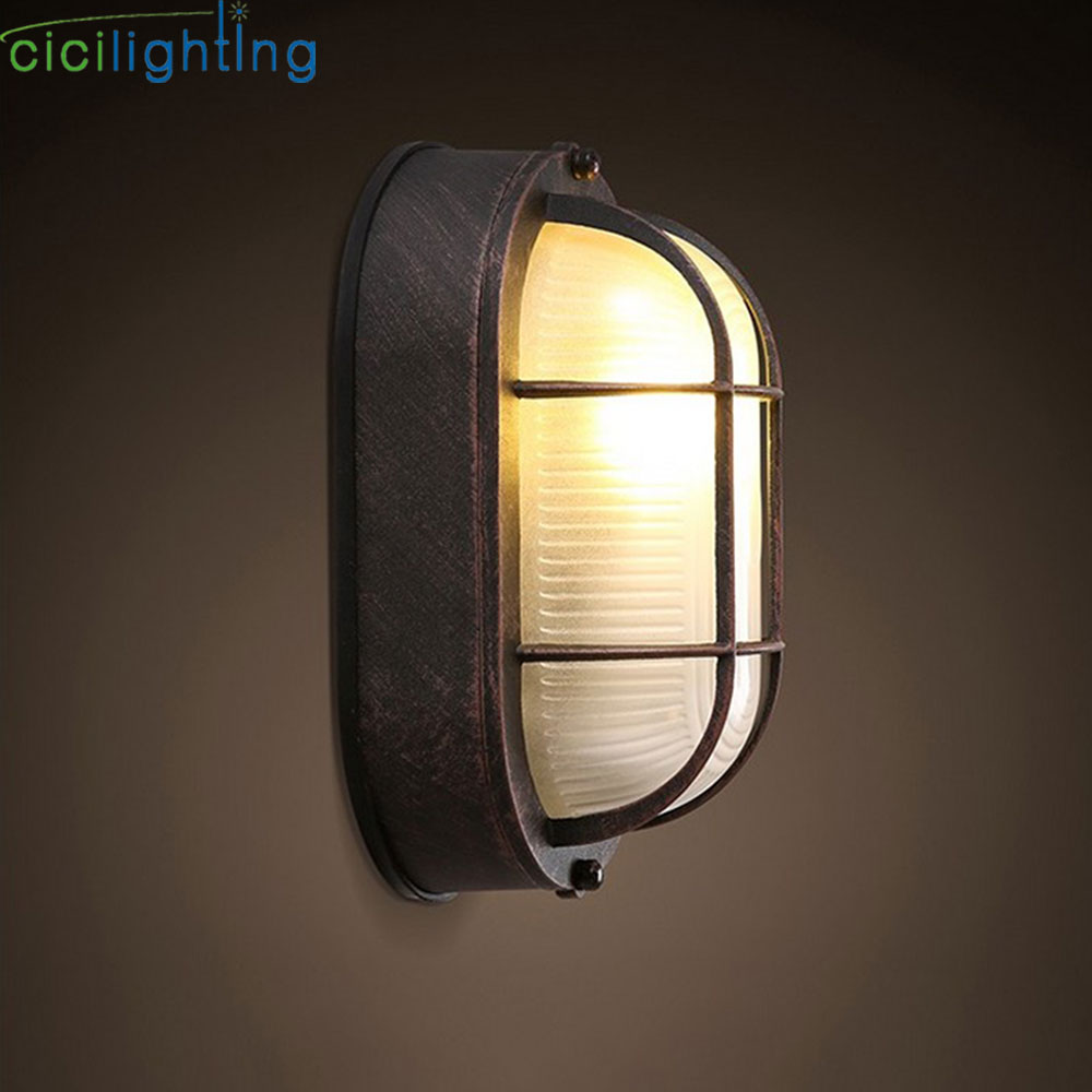 Retro Moisture Explosion-proof Outdoor Wall Light Vintage Waterproof E27 Ceiling Lamp Outdoor Wall & Porch Lighting cicilighting