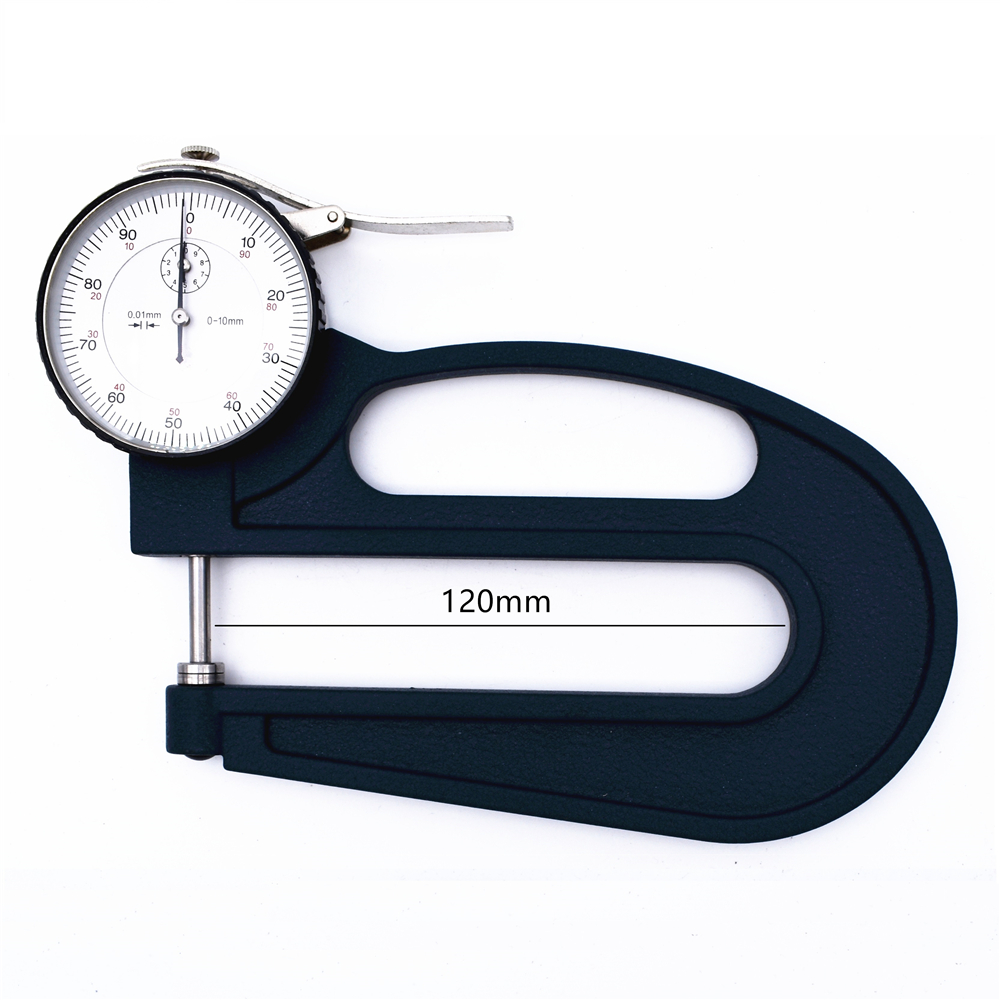 0-10x120mm 0.01mm Dial Thickness Gauge Micrometer with Flat Head Metal Casing Width Measuring Instruments