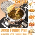 Kitchen Deep Frying Pot Thermometer Tempura Fryer Pan Temperature Control Fried Japanese Style Cooking Tools Kitchen Utensil