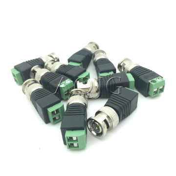 10pcs Male Metal BNC Connector with DC Connector Plug Screw Terminal UTP Video Balun for CCTV Surveillance Camera CCTV system