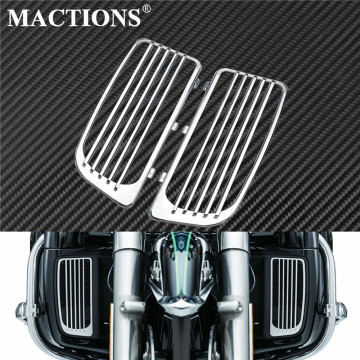 Motorcycle Radiator Grill Lower Fairing Cover Chrome Fits For Harley Touring Road King Street Glide Twin Cooled Models 2014-2019