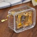 Useful 5 Acrylic Clear Hand Cranked Musical Mechanism Music Box Castle In The Sky/Canon/Spirited Away Kids Early Education Gifts