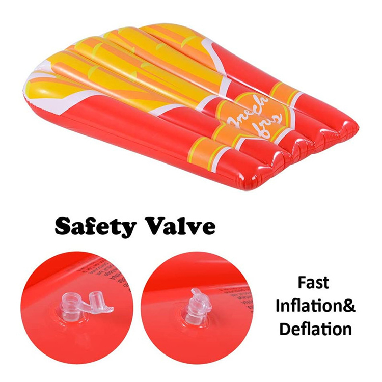 Hot selling Inflatable French Fries Pool float summer pool bed swimming float bed camping surf cushion oyuncak water sports