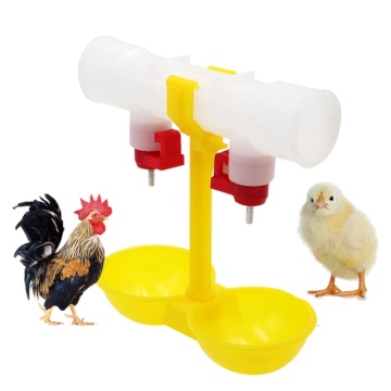 1Pcs Poultry Chicken Double Outlet Drinking Hanging Chicken Bird Quail Cups Nipple Drinker Poultry Waterer Feeding Supplies