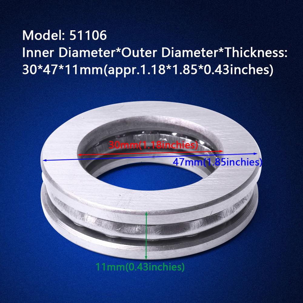 High Precision 4PCS Miniature Thrust Ball Bearings Metal Axial Fast Speed Ball Bearing 10mm/12mm/15mm/17mm/20mm/25mm/30mm