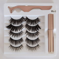 5 Pairs maquillaje False Eyelashes & Tweezer Set magnetic natural long lashes makeup faux cils Eyelash liquid eyeliner