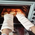 Non-slip Kitchen Gloves Cat Paws Oven Mitts Long Cotton Baking Insulation Gloves Microwave Heat Resistant