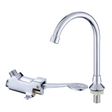 Copper Bathroom Basin Faucet Cold Tap Floor Foot Pedal Control Switch Valve Tap Medical Laboratory Hospital Hotel Pedal Faucet