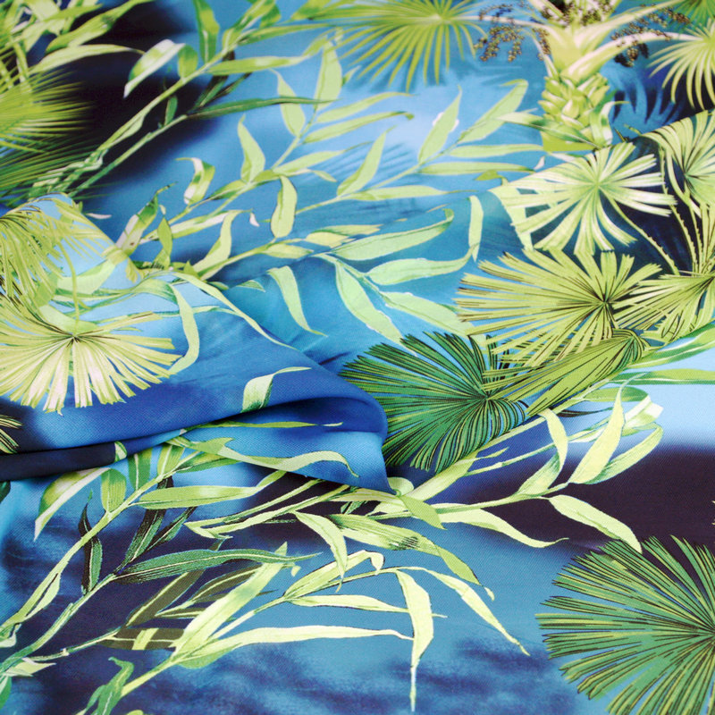 Green jungle print soft chiffon scarf cloth polyester chiffon thin fabric for dress sewing DIY patchwork clothing tissu au metre