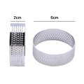 4/6 Pcs Mini Tart Ring Stainless Steel Tartlet Mold Small Circle Cutter Pie Ring Heat-Resistant Perforated Cake Mousse Molds