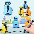 Follow Any Drawn Line Magic Pen Toy Inductive Robot Model Children Kids Toy Gift Truck Black Track Map Selfie Run Electric Toy