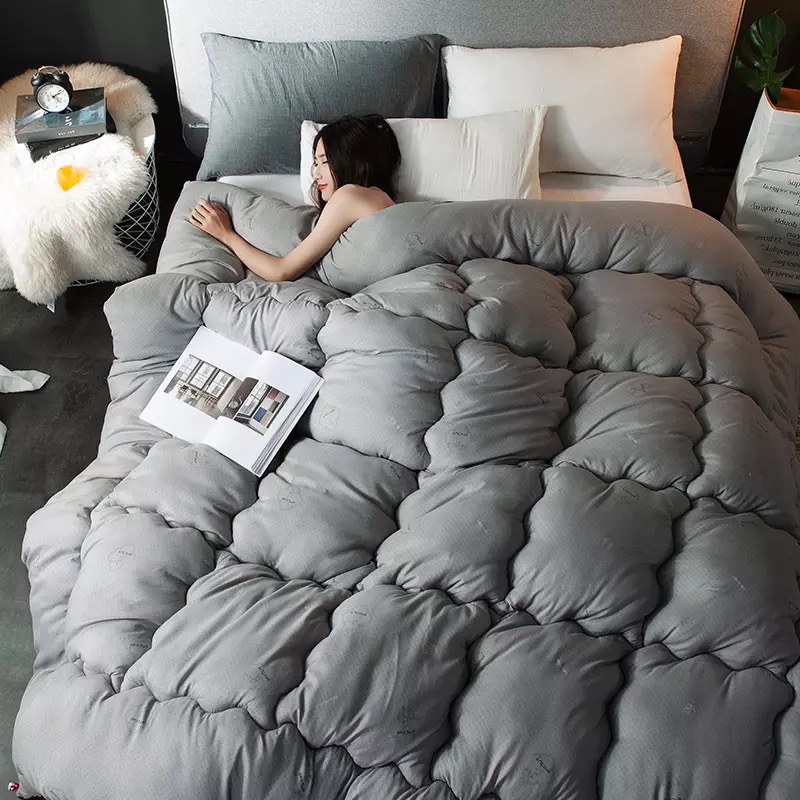 100% White Superfine fiber Winter Quilt Comforter Polyester Blanket Duvet Filling With Cotton Cover Twin Queen King Size