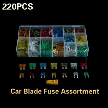 5-30A 220pcs Mini Fuses Mixed Assorted Kit Car Medium Small Size Standard Fuse for Auto Car Boat Truck Bus Truck APM ATM Box